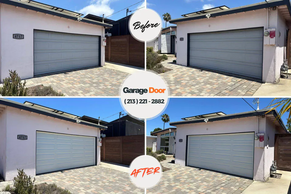 Before and after: garage door repair Woodstock, VA
